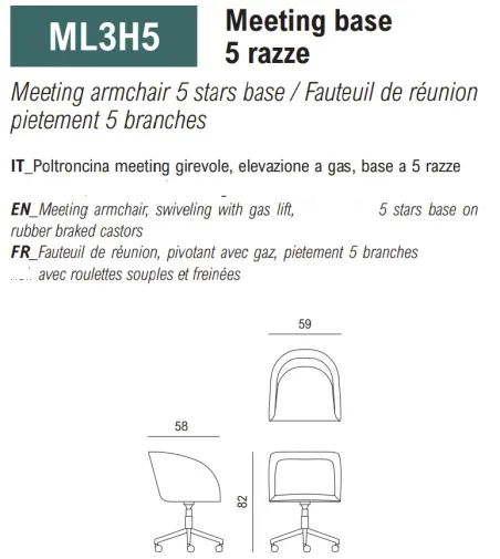 Poltroncina Milly con Base a 5 Razze - Viganò Office