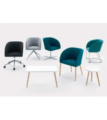 Fauteuil Milly avec Base Pyramidal - Viganò Office