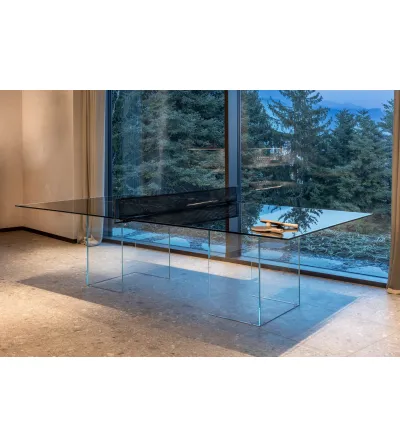 Table De Ping Pong En Verre Cristal Black - Fas Pendezza