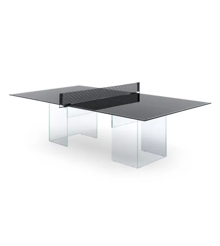Mesa De Ping Pong En Vidrio Cristal Black - Fas Pendezza