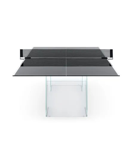 Tavolo Da Ping Pong In Vetro Cristal Black - Fas Pendezza