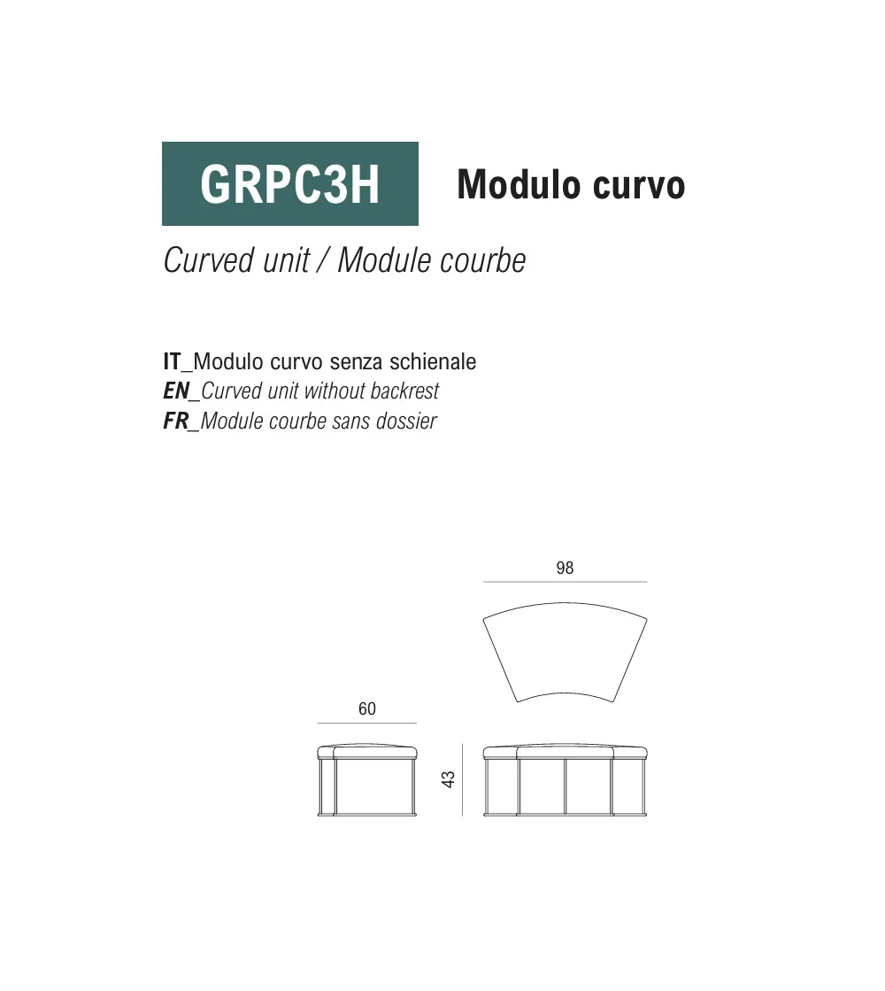 Pouf Courbé Greg - Viganò Office