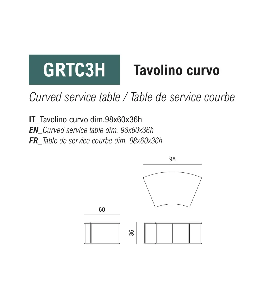 Viganò Office - Greg Curved Coffee Table