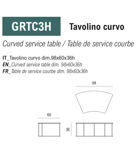 Mesita Curva Greg - Viganò Office