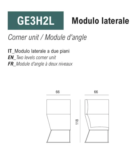 Viganò Office - George zweistufiges modulares Sofa