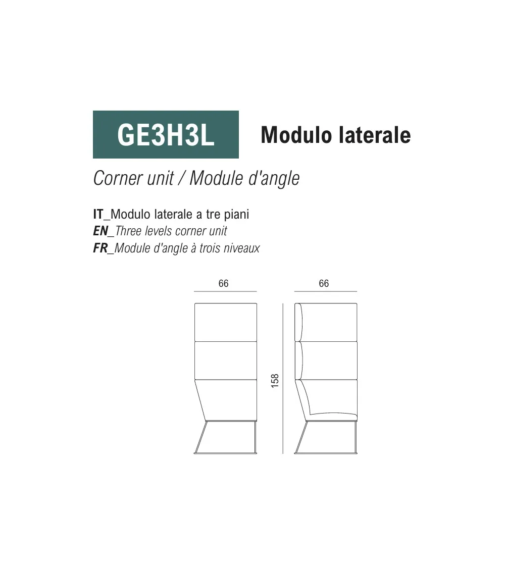 Sofá Modular de tres Niveles George -...