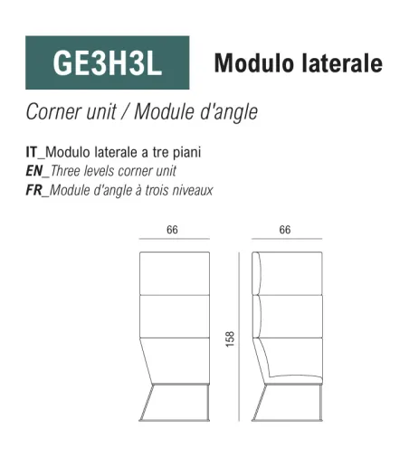 Viganò Office - George dreistufiges modulares Sofa