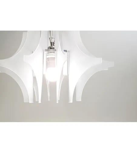 Prismian Satin White Suspension Lamp - Iplex