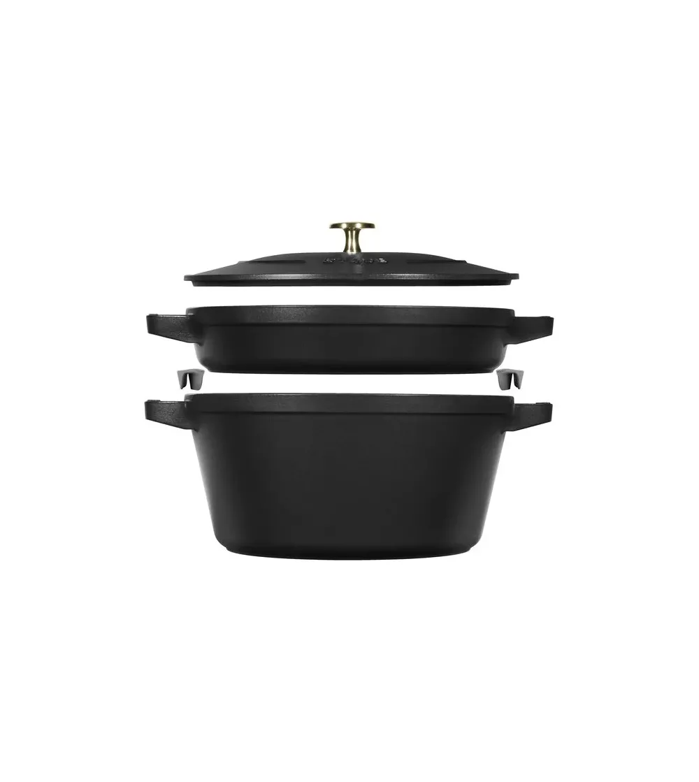 Set 2 Stackable Round Cocotte - Staub