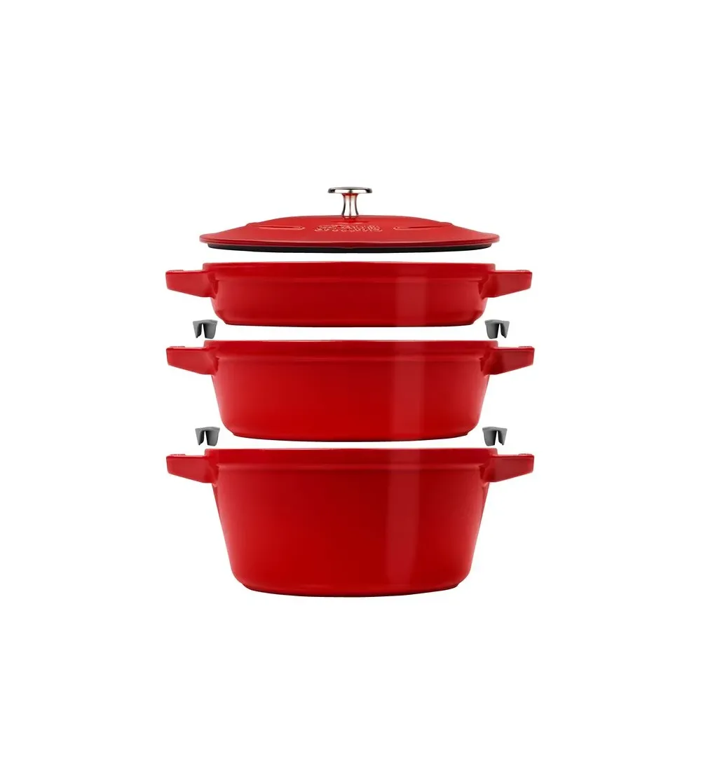 Set 3 Stackable Round Cocottes - Staub