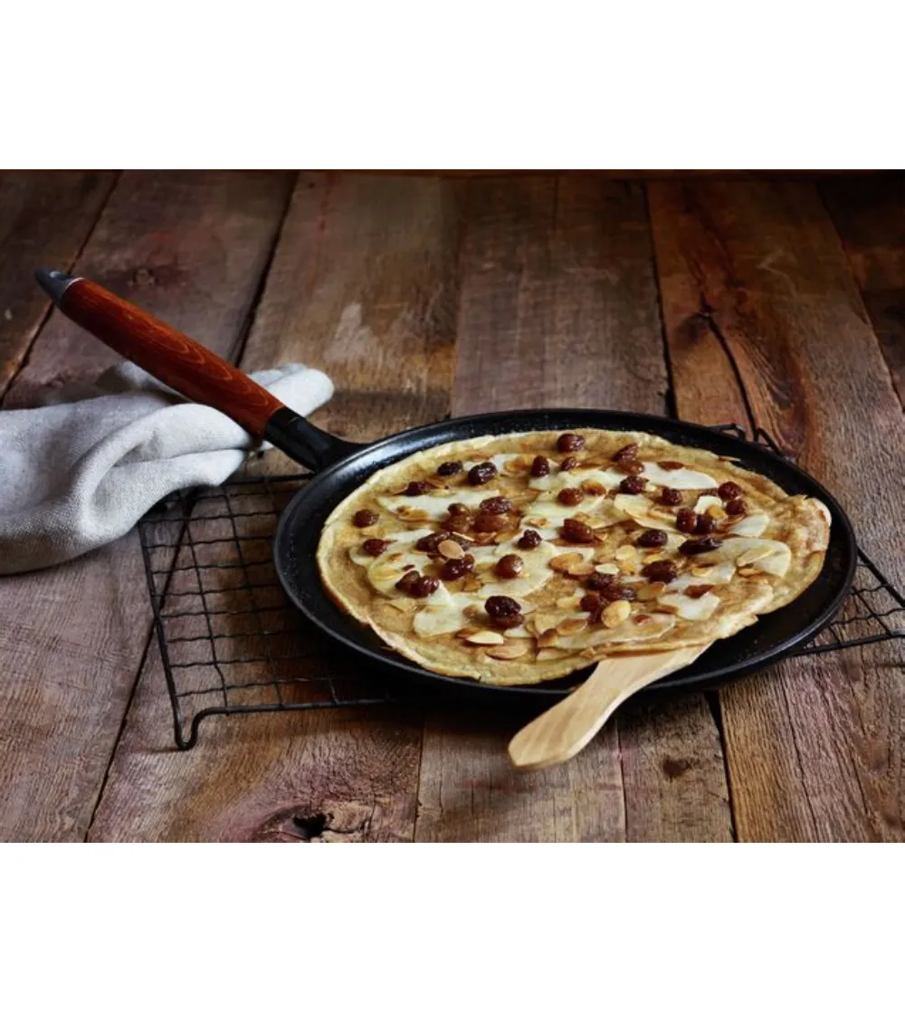 Round Crepe Maker With Wooden Handle...
