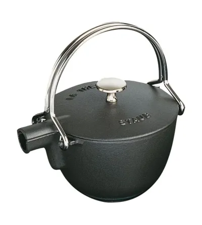 Runde Schwarze Teekanne - Staub