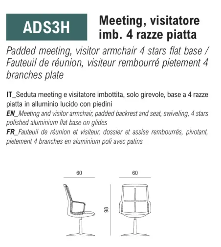 Viganò Office - Adele Armchair with Flat Base