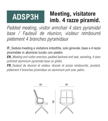 Poltroncina Adele con Base Piramidale - Viganò Office