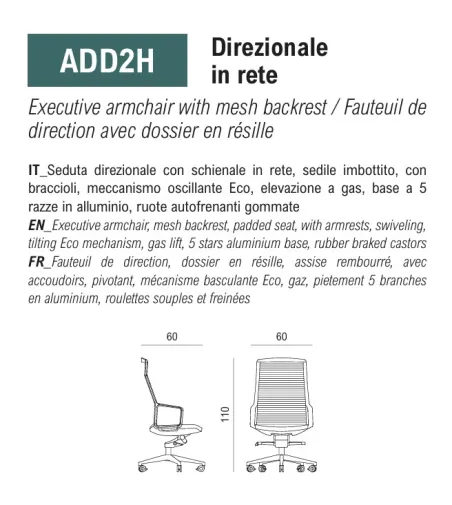 Viganò Office - Adele Chefsessel mit Netzrückenlehne