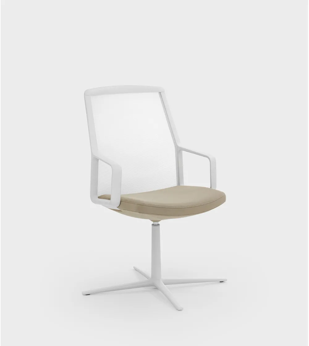 Viganò Office - Adele Armchair with Mesh Backrest and Flat Base