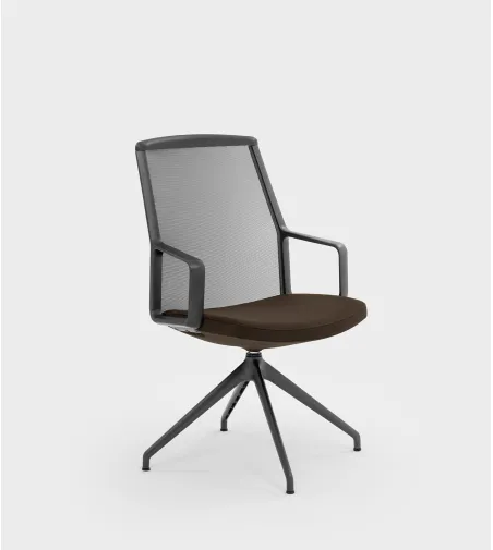 Viganò Office - Adele Sessel mit Netzrückenlehne und Pyramidenbasis