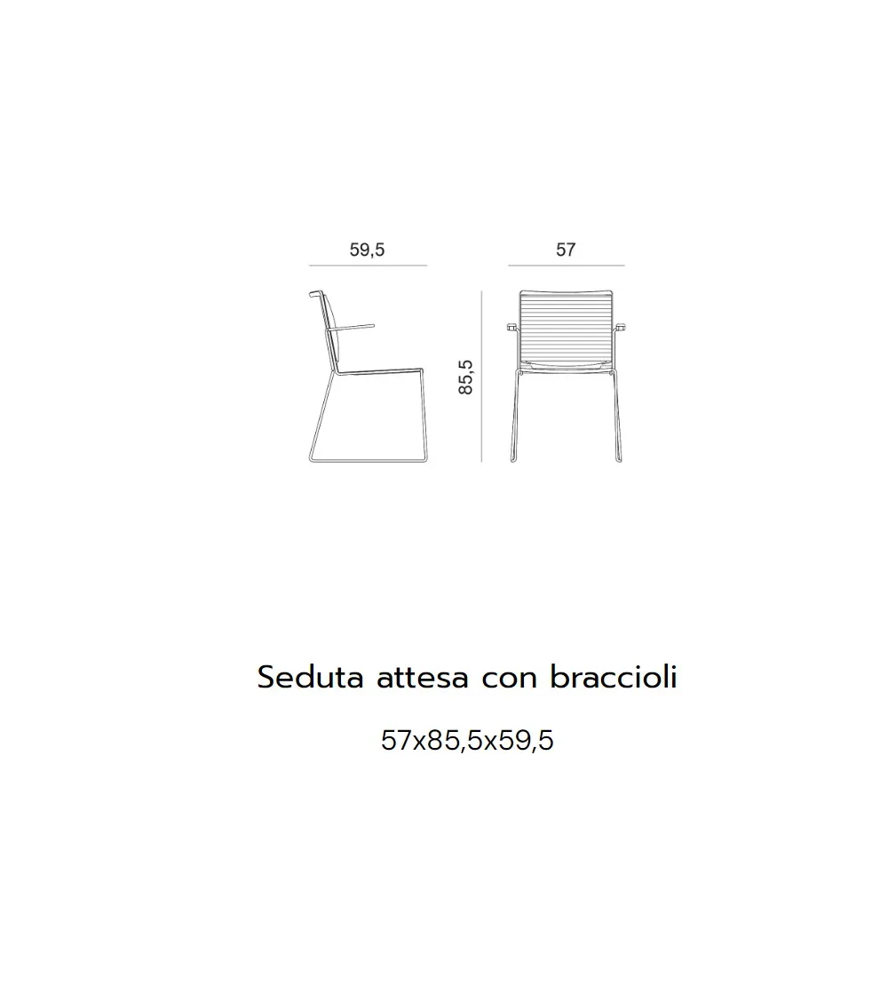 Sedia d'Attesa Winner con Braccioli -...