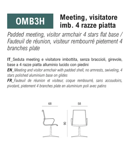 Viganò Office - Omega Armchair with Flat Base