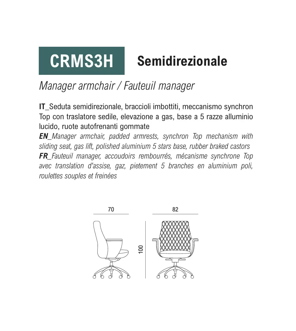 Fauteuil Manager Charme - Viganò Office