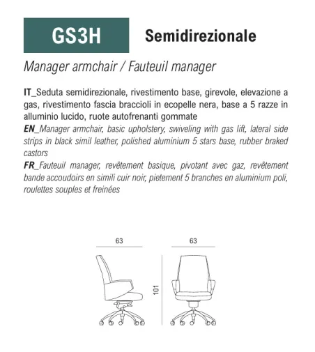 Poltrona Semidirezionale Grace - Viganò Office