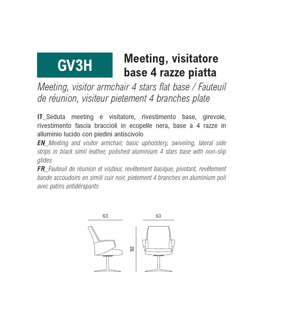 Fauteuil Grace avec Base Plate -...