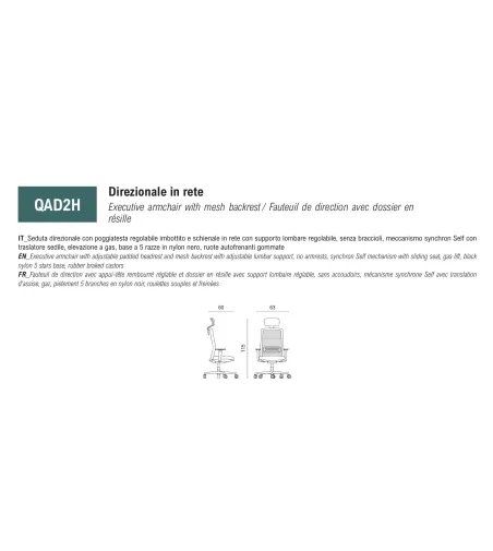 Sillón Directivo Queen 2022 con Respaldo de Malla - Viganò Office