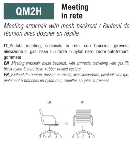 Sedia da Ufficio Queen Mesh - Viganò Office
