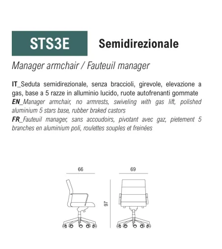 Sillón Semidirectivo Star - Viganò Office