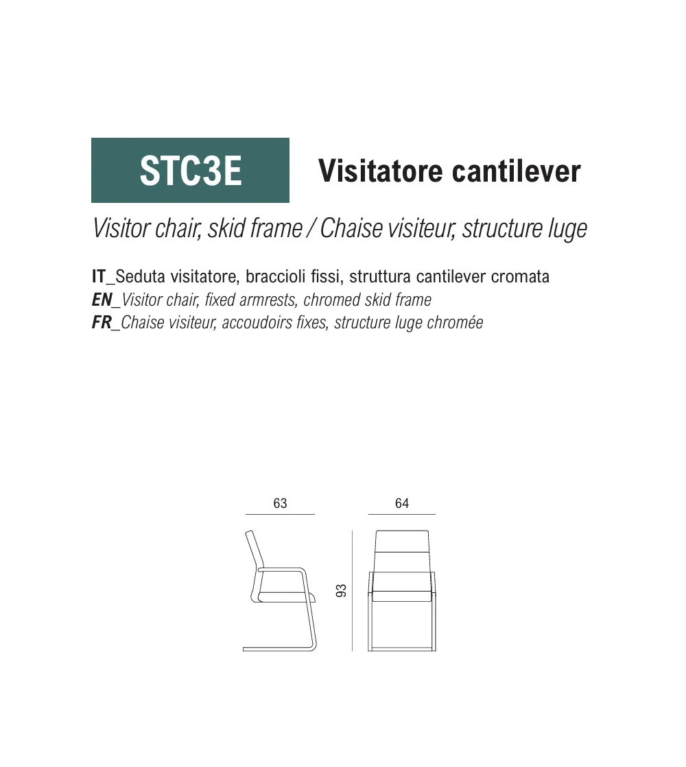 Viganò Office - Star Chair with Skid...
