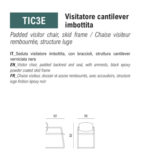 Viganò Office - Time Chair with Skid Frame
