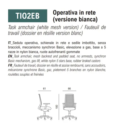 Viganò Office - Time Manager Armchair with Mesh Backrest