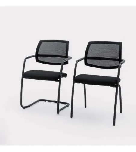 Chaise Visiteur Time avec Dossier en Résille - Viganò Office