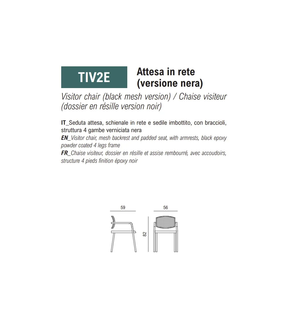 Chaise Visiteur Time avec Dossier en...