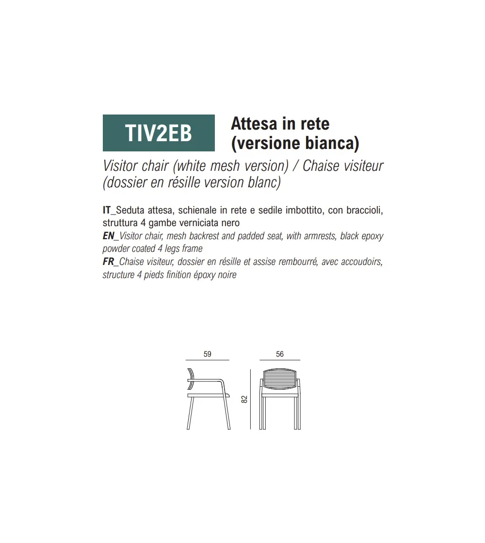 Chaise Visiteur Time avec Dossier en...