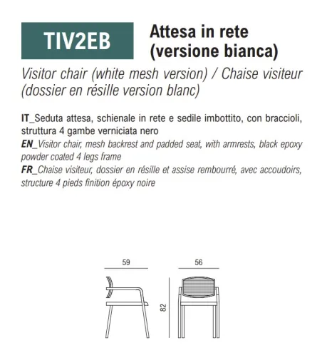 Sedia d'Attesa in Tela Time - Viganò Office