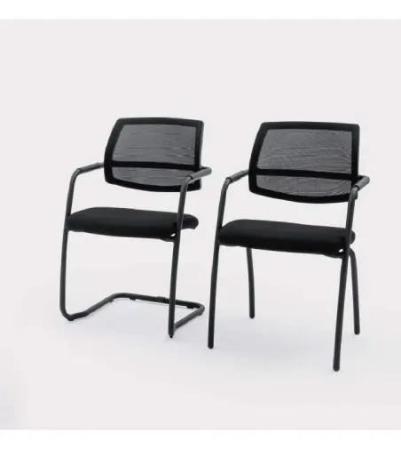 Viganò Office - Time Chair with Skid Frame and Mesh Backrest