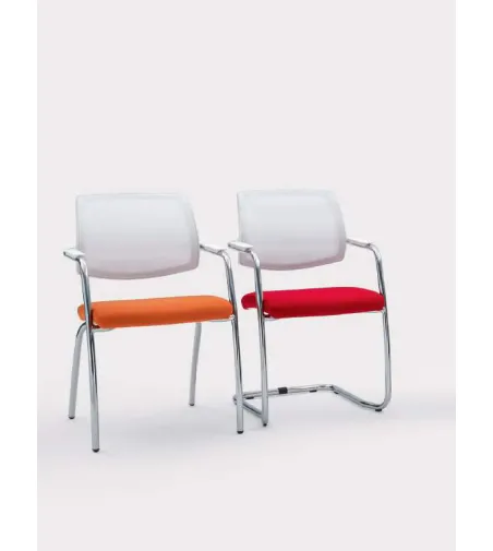 Silla Time con Estructura Antideslizante y Respaldo de Malla - Viganò Office