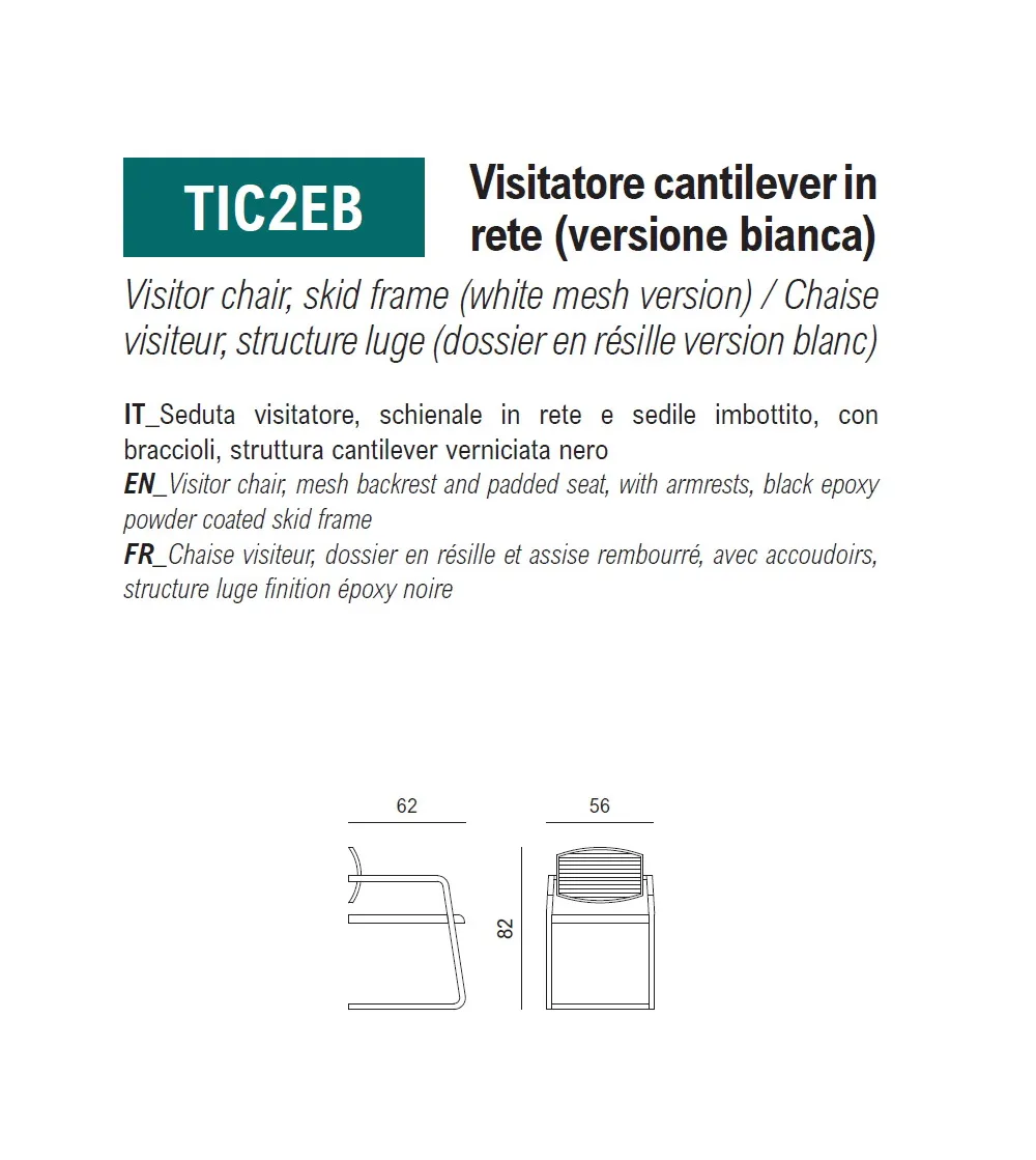 Sedia Cantilever in Tela Time -...