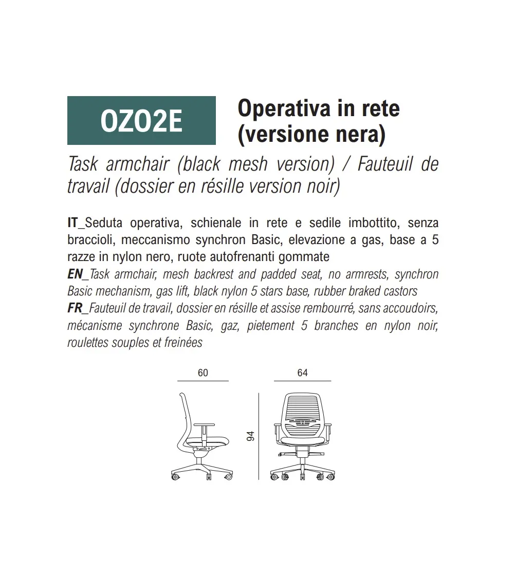 Chaise de Bureau Ozium - Viganò Office