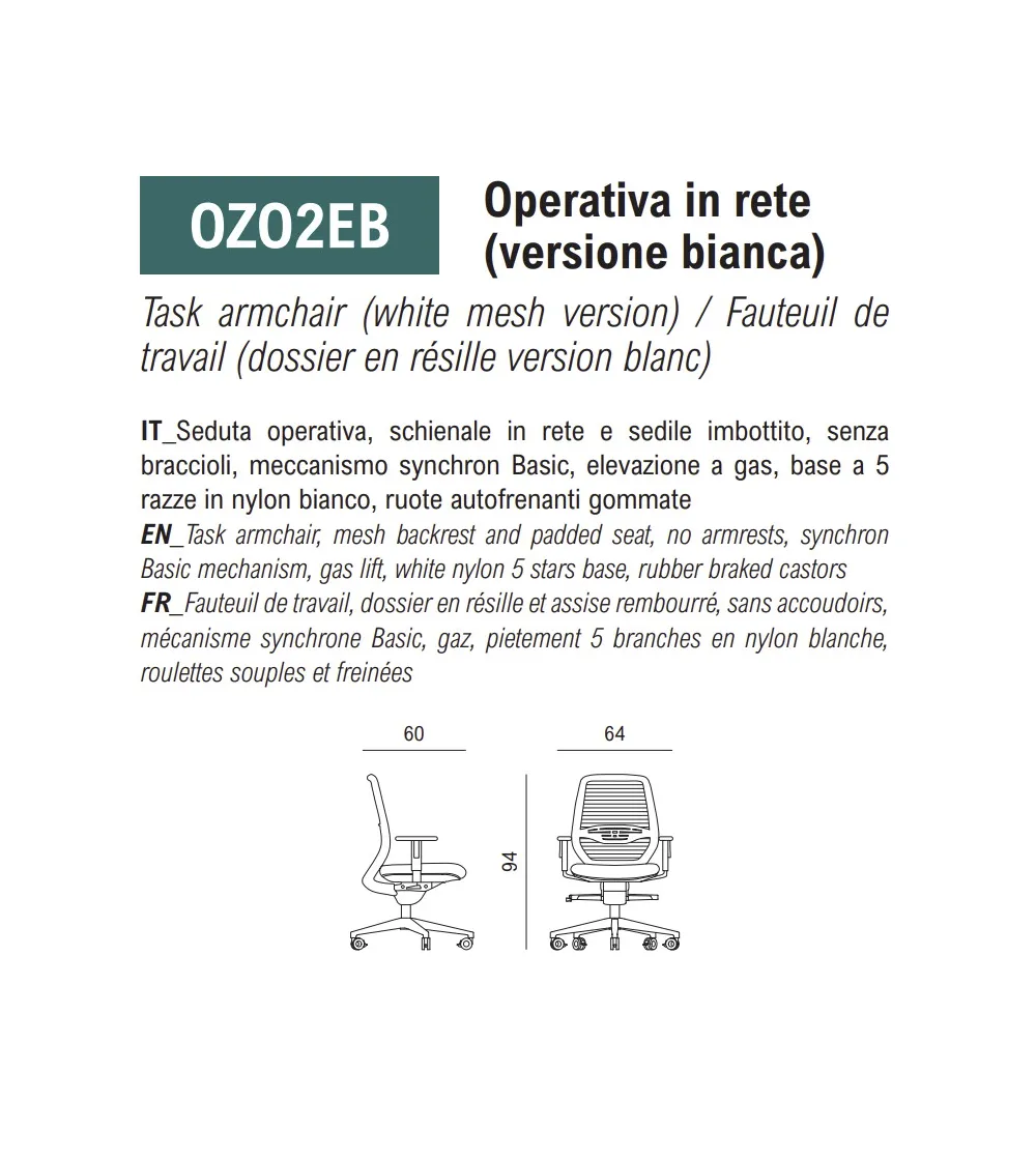 Chaise de Bureau Ozium - Viganò Office
