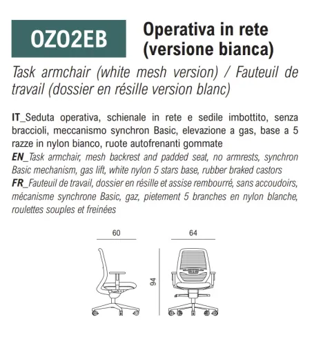 Sedia da Ufficio Ozium - Viganò Office