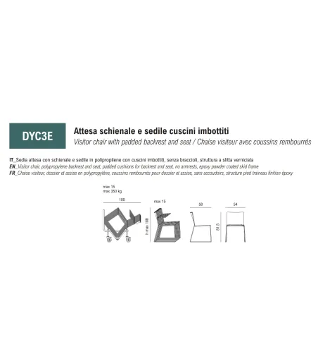 Sedia Imbottita Daisy con Base a Slitta - Viganò Office