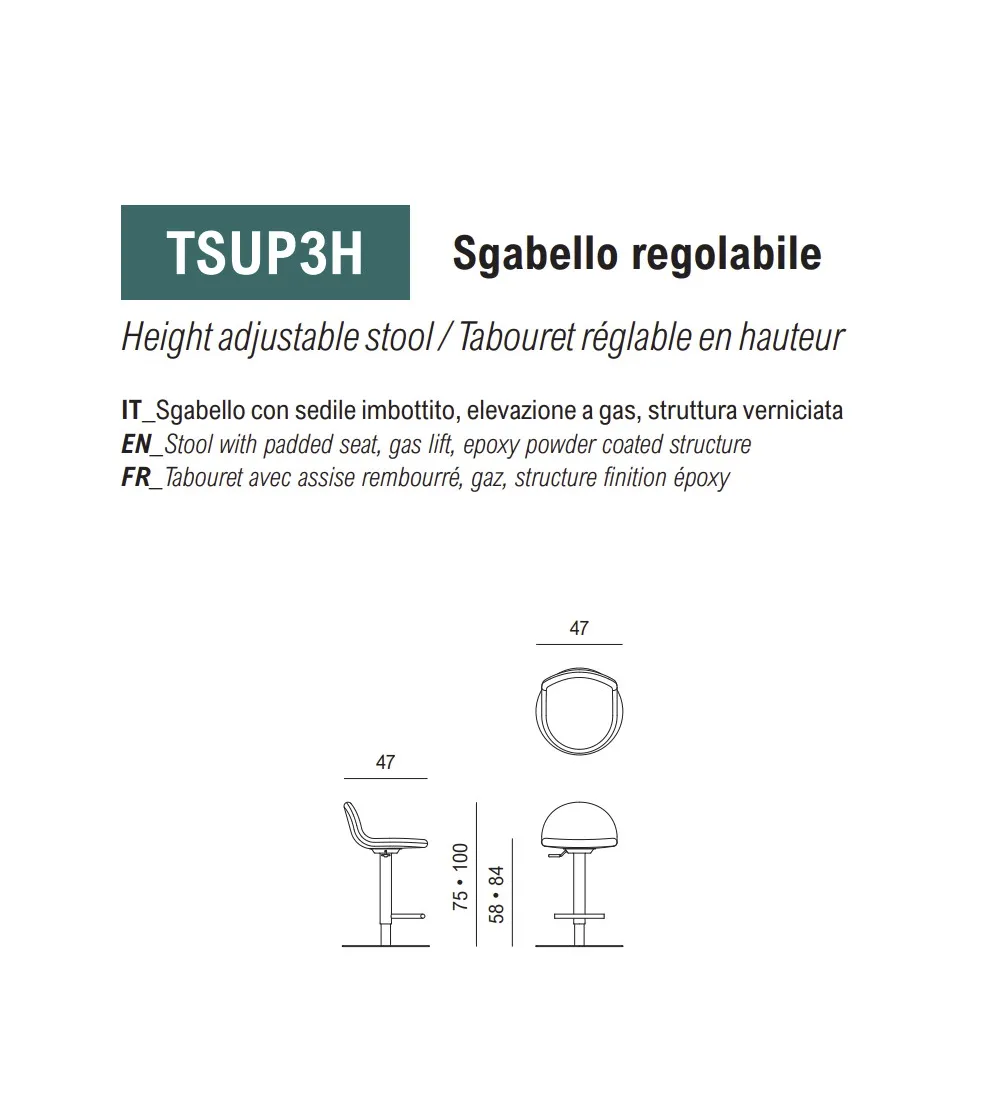 Tabouret Ted Up - Viganò Office