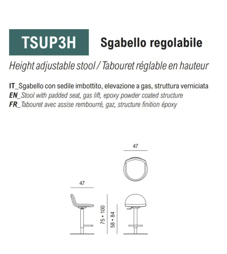 Viganò Office - Ted Up Stool