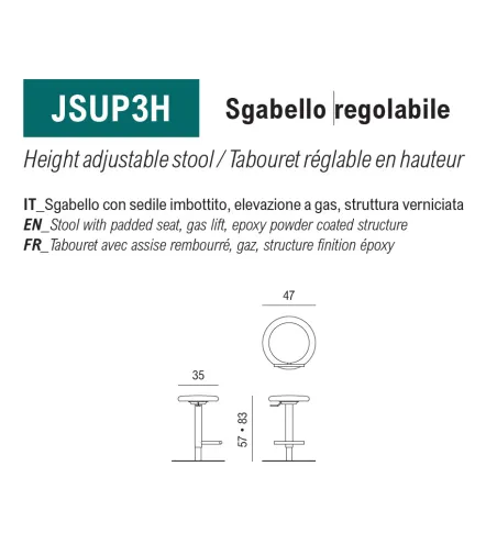 Taburete Joe Up - Viganò Office