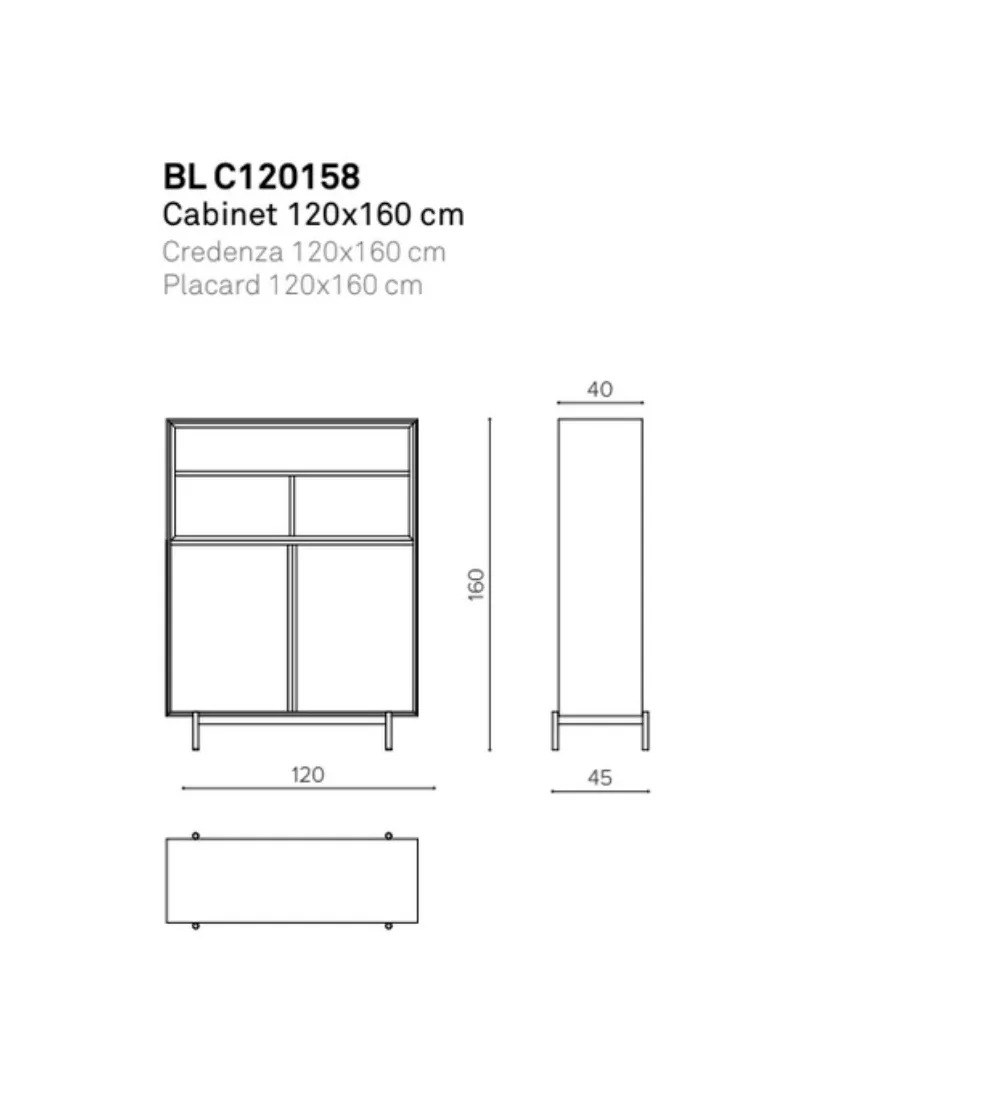 BL C120158 Blade High Sideboard - True