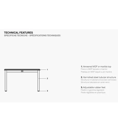 BL 60QS Blade Quadratischer Couchtisch - True