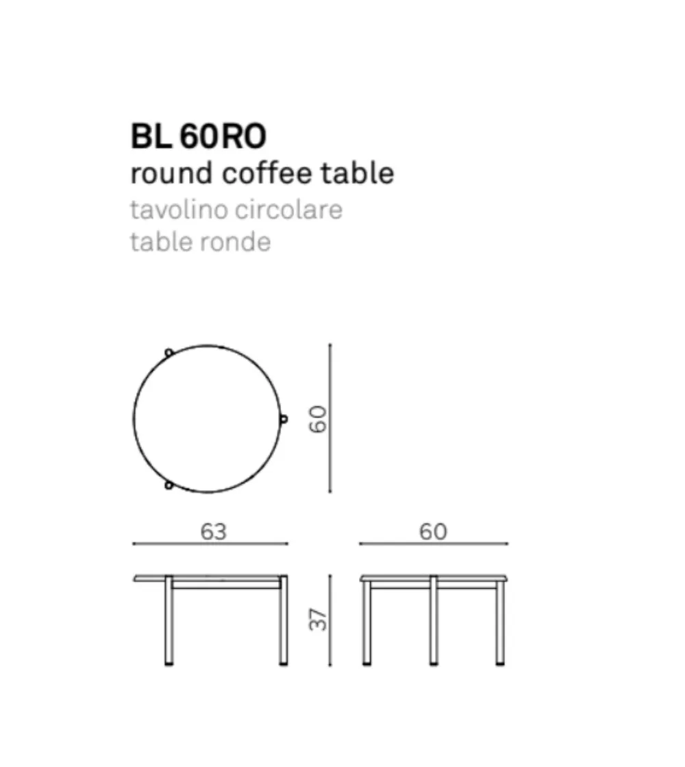 Blade BL 60RO Runder Couchtisch - True