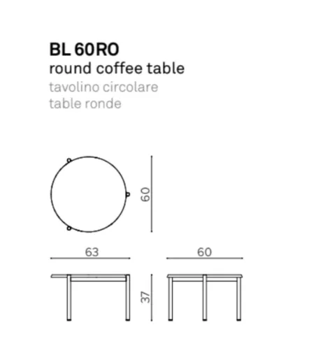 Blade BL 60RO Round Coffee Table - True